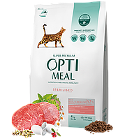 Optimeal (Оптимил) Cat Sterilised Beef Sorghum для кошек стерилизованных говядина сорго 4 кг