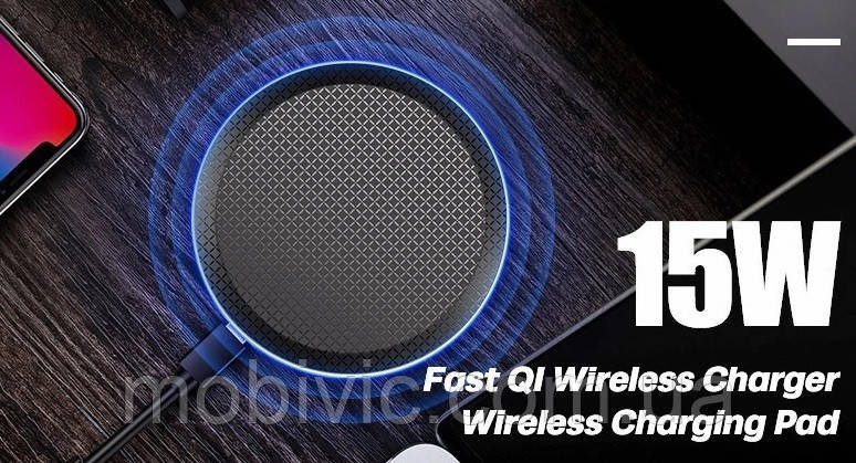 Бездротова зарядка Amzish 15W (black) — ORIGINAL