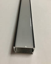 Чорний алюмінієвий накладний профіль з матовим розсіювачем ЛП-20АВ (за 1 м) Код.59785, фото 3
