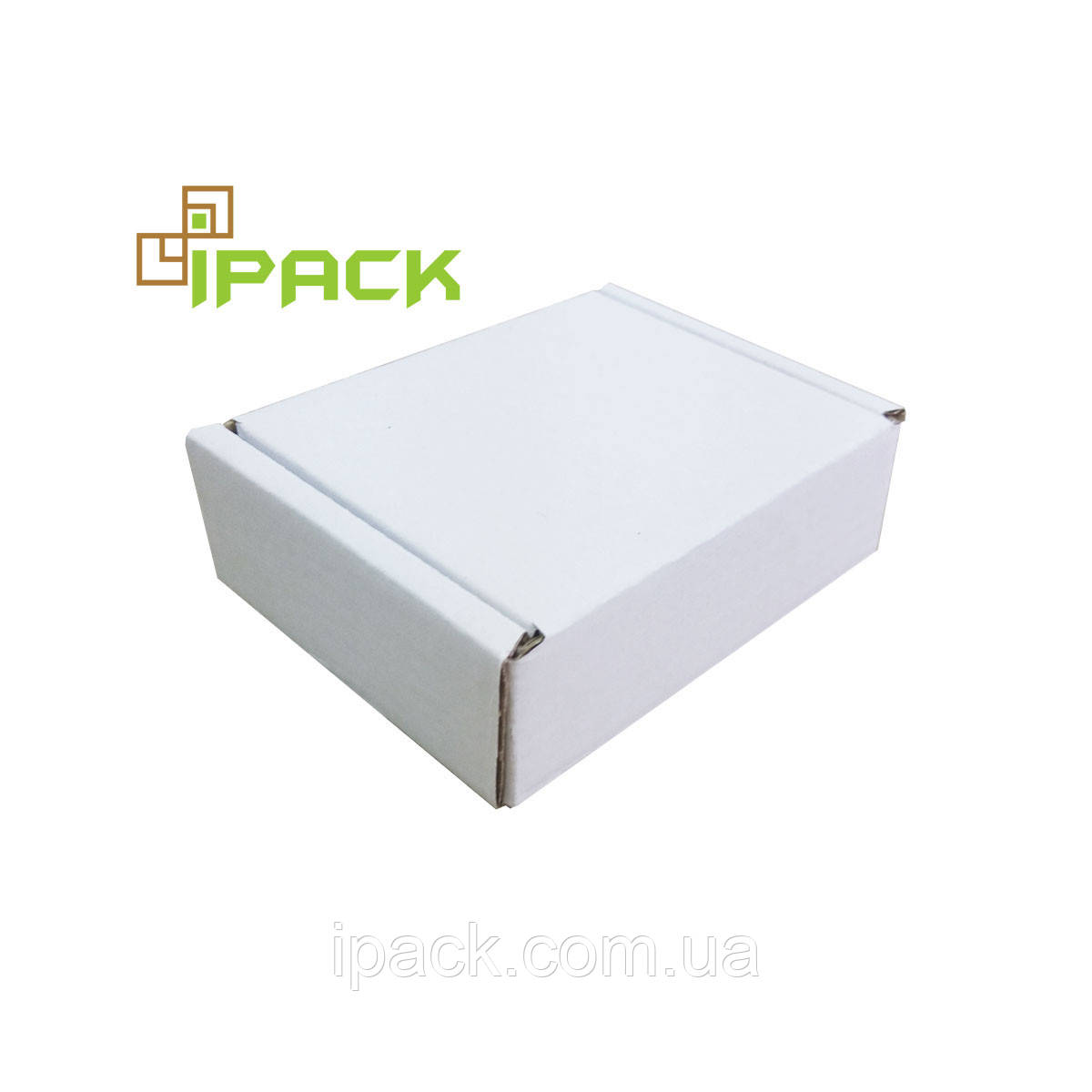 Коробка картонна самозбірна 325х235х50 мм біла мікрогофрокартон
