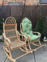 Крісло-гойдалка з лози розбірне Принцеса-1 до 150 кг із матрацом
