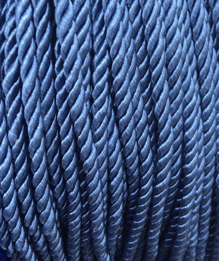 Шнур кручений кручений кручений поліестеровий шнур сіро-блакитний 6 мм
