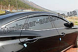 Дефлектори вікон із хром смугою (вітровики) Hyundai Grandeur 2011-2015 6 шт.(D956) Auto Clover, фото 5