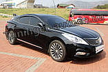 Дефлектори вікон із хром смугою (вітровики) Hyundai Grandeur 2011-2015 6 шт.(D956) Auto Clover, фото 3
