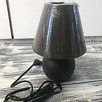 Настольная лампа керамическая Е14, H-23cм, черная с абажуром