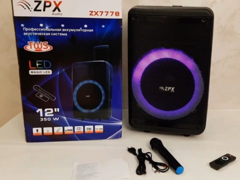 Колонка акумуляторна з мікрофоном TMG ORIGINAL 200 W (Bluetooth/USB/FM/TWS)