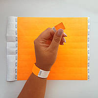 Бумажные контрольные браслеты на руку одноразовый браслет для контроля Tyvek Оранжевый