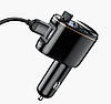 Bluetooth FM передатчик Baseus автомобільний зарядний пристрій 2USB 3.4A Black (CCALL-RH), фото 3