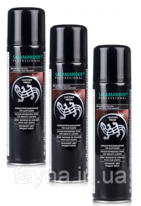 Чорна фарба-аерозоль для гладкої шкіри Salamander Professional Lether Fresh