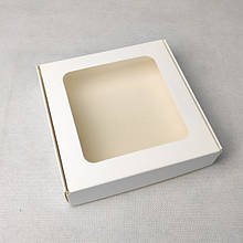 Коробка для пряників "біла" 150*150*35 (з плівкою)