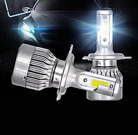 Светодиодные LED лампы в фары автомобиля H4 ближний/дальний свет, Светодиодная лед лампа COB 6000K 8-48V