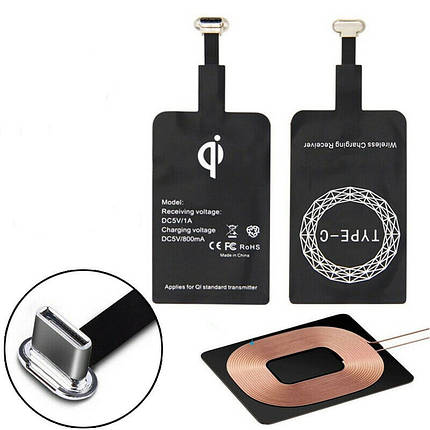 Приймач Type-C Wireless Qi ресивер для бездротового зарядного пристрою, фото 1