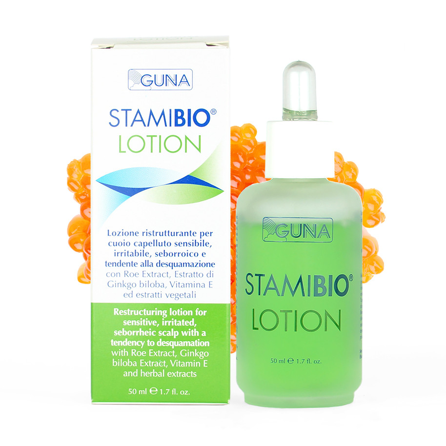 Stamibio Lotion (GUNA, Італія) Флакон, 50 мл. Лосьйон проти подразнення й себореї чутливої шкіри голови