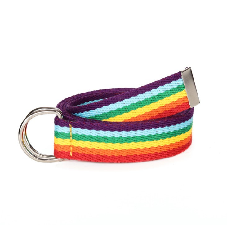 Ремінь Пояс Веселка з металевою застібкою 135 см