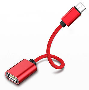 Кабель OTG Alitek Type-C — USB 2.0 Red, тканинний шнур, фото 3