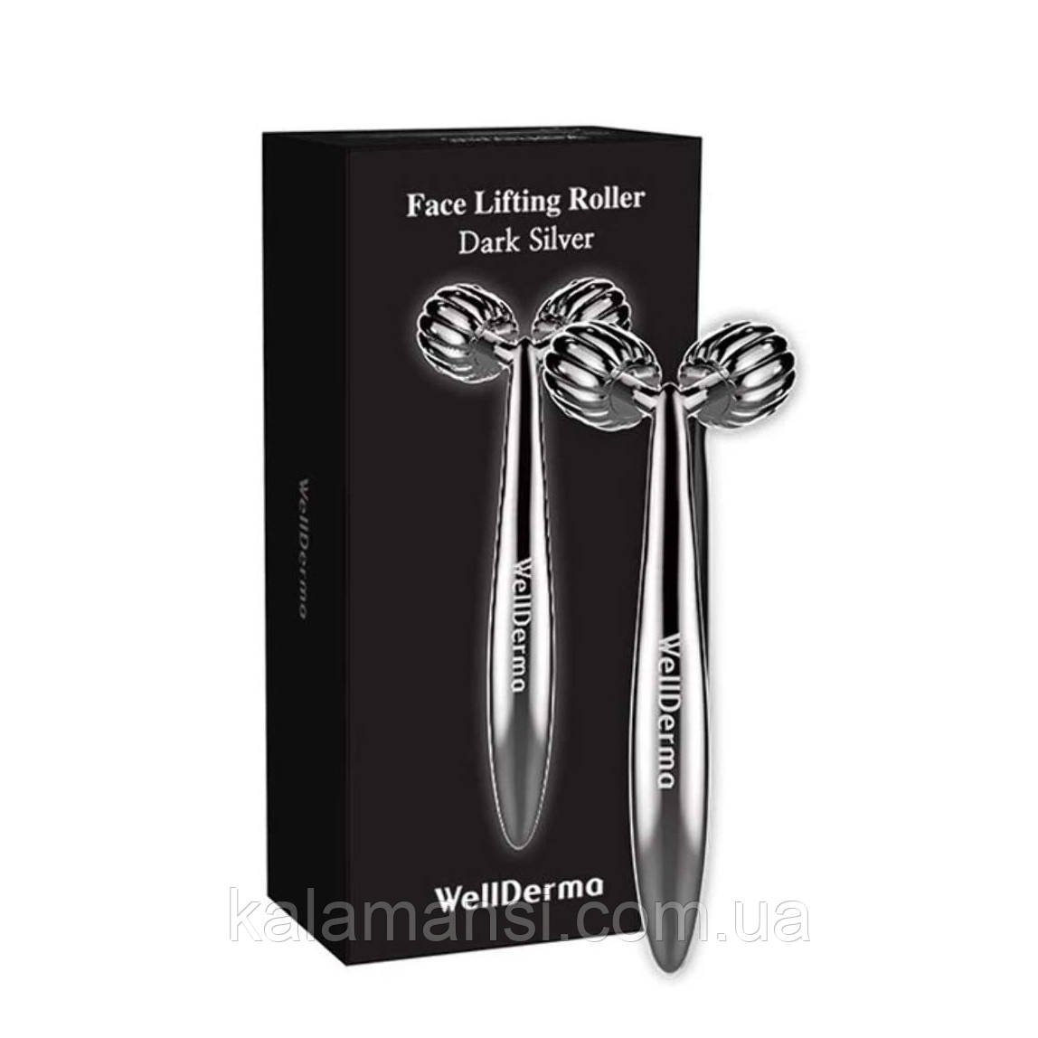 Роликовий масажер з ефектом ліфтингу WellDerma Face Lifting Dark Silver Roller
