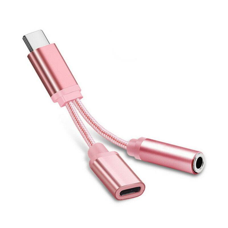Перехідник кабель Alitek USB Type-C (Male) — 3.5 мм + USB Type-C (Female) Rose