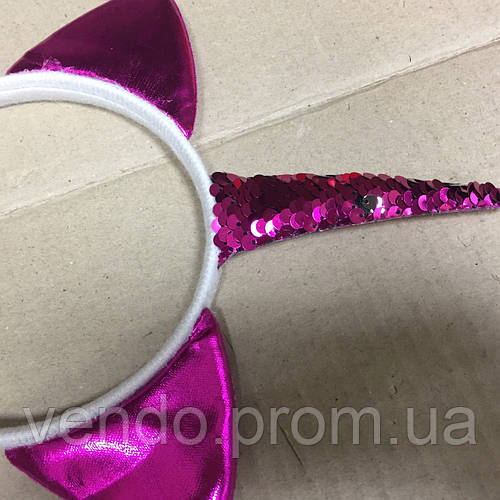 Рог Единорога с ушками и цветами на ободке с пайетками, цена 129 грн ...