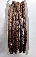 Шкіра кругла плетена коричнева 3 мм