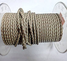 Шкіра кругла плетена бежева 3 мм