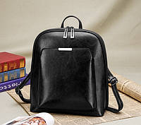 Стильный женский городской рюкзак сумка 2 в 1. Качественный рюкзачек сумочка черный коричневый