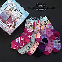 Подарунковий набір (6 пар) дитячих махрових шкарпеток Disney Violetta 6028-2, шикарна якість. Розмір 32-33