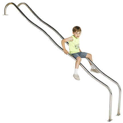 Дитяча гірка з неіржавких труб KBT для дитячого майданчика H-150 см, фото 2