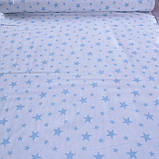 Бавовняна фланель блакитні зірочки на білому, ш. 240 см, фото 2