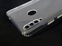 Чехол для Samsung A20s (A207) Silicone case прозрачный с заглушками + защита камеры тех.уп.