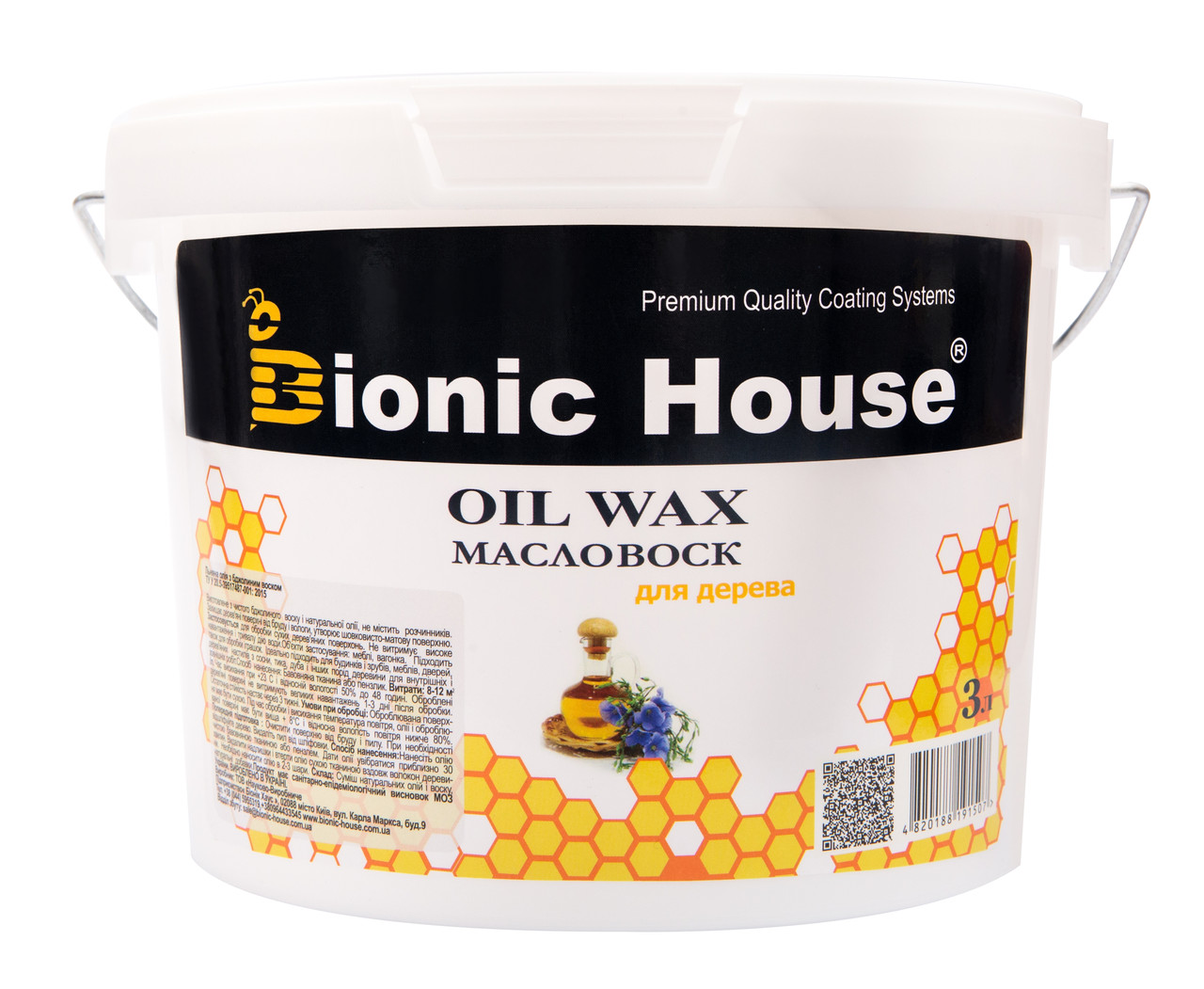 Олія віск для дерева BIONIC HOUSE OIL WAX (БІОНІК ХАУС) 3л, фото 1