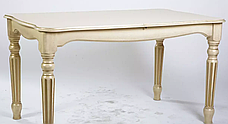 Стіл обідній розкладний в класичному стилі Венеція Мікс меблі, колір слонова кістка + патина, фото 3
