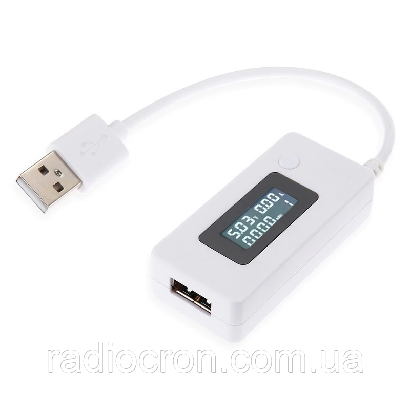 USB тестер із функцією вимірювання ємності 3-15 В/ 0,05-3,5 А