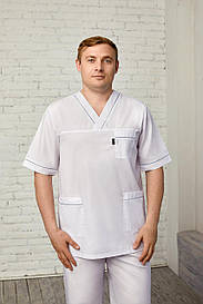Чоловічий медичний костюм Герман білий - Костюм масажиста