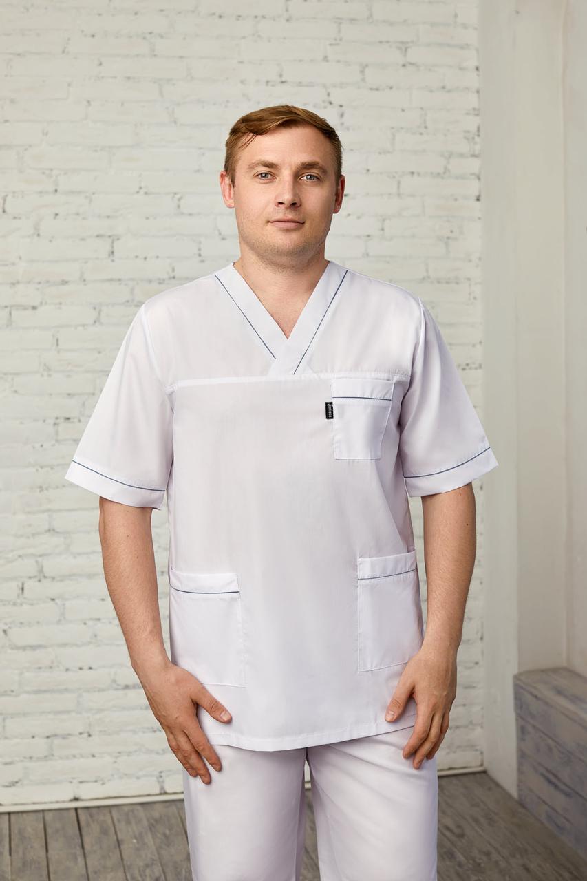 Мужской медицинский костюм Герман белый - Одежда для массажиста ...