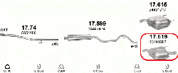 Глушник (вихлопна система) OPEL VECTRA C 1.8 i 16V (1796 см3) (02-05гг) (Опель Вектра Ц) седан/хетчбек