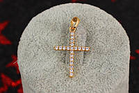 Крестик Xuping Jewelry с фианитами 2.5 см золотистый