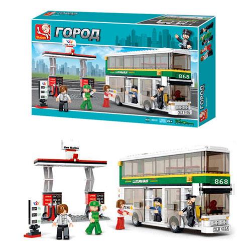 Конструктор SLUBAN M38-B0331 "Місто": двоповерховий автобус, фігурка, 403 подітий., фото 1