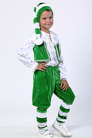 Карнавальный костюм зеленый ГНОМ из велюра, прокат 200 грн