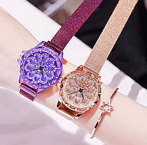 Годинник Rotation Watch РОЖЕВІ | жіночий наручний годинник | Годинник на браслеті жіночі, фото 2