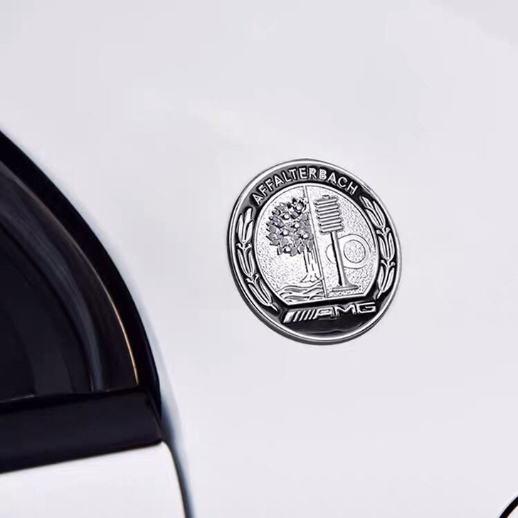 Эмблема шильдик Наклейка Мерседес Mercedes-Benz AMG на зяднюю стойку Серебро - фото 4 - id-p1298167849