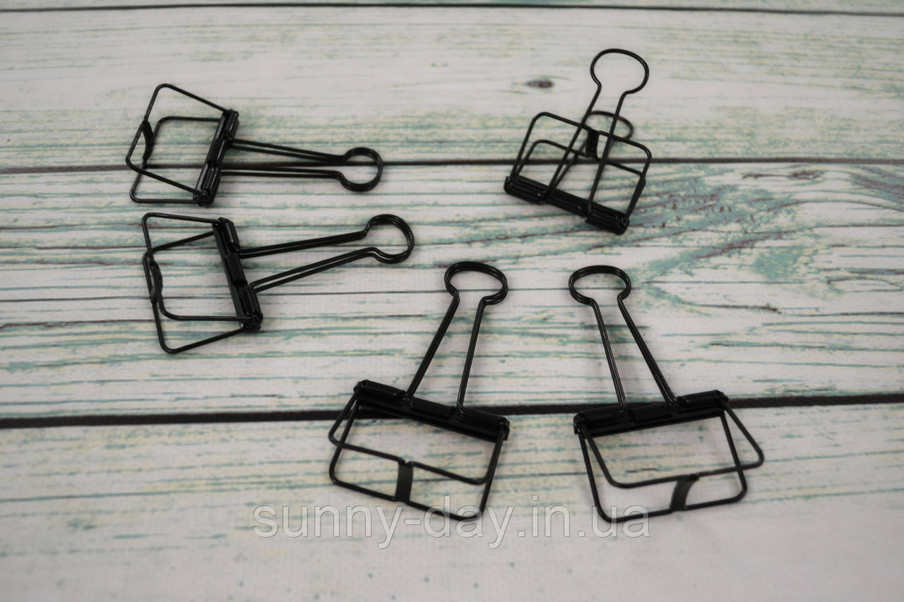 Біндер металевий 10х5х2см колір - чорний, фото 1