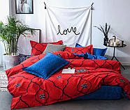 Постільна білизна Королева Ночі (Ранфорс) | Полуторний комплект | 50х70 | Корона на червоному і, фото 2