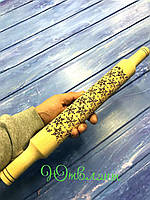 Деревянная текстурная скалка для теста с узором рисунком Снежинки