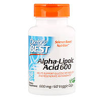 Альфа-липоевая кислота, Doctor's Best, Alpha-Lipoic Acid, 600 мг, 60 капсул