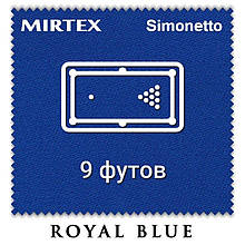 Відріз білордного сукна на стіл 9 футів (3.5х2м) Simonetto 920 200 см Royal Blue (Mirteks)