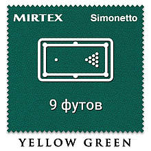 Відріз білокарного сукна на стіл 9 футів (3.5х2м) Simonetto 920 200 см Yellow Green (Mirteks)