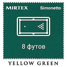 Відріз більярдного сукна на стіл 8 футів (3х2м) Simonetto 920 200см Yellow Green (Mirteks)