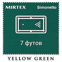 Відріз білокарного сукна на стіл 7 футів (2.7х2м) Simonetto 920 200 см Yellow Green (Mirteks)