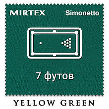 Відріз білокарного сукна на стіл 7 футів (2.7х2м) Simonetto 920 200 см Yellow Green (Mirteks)