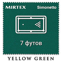Відріз більярдного сукна на стіл 7 футів (2.7х2м) Simonetto 920 200см Yellow Green (Mirteks)